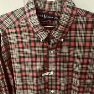 Ralph Lauren Red and Black Casual Button Down Shirt